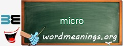 WordMeaning blackboard for micro